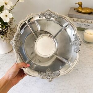Large Silver Plate Wallace Grand Baroque Serving Bowl 14 Inches Holiday